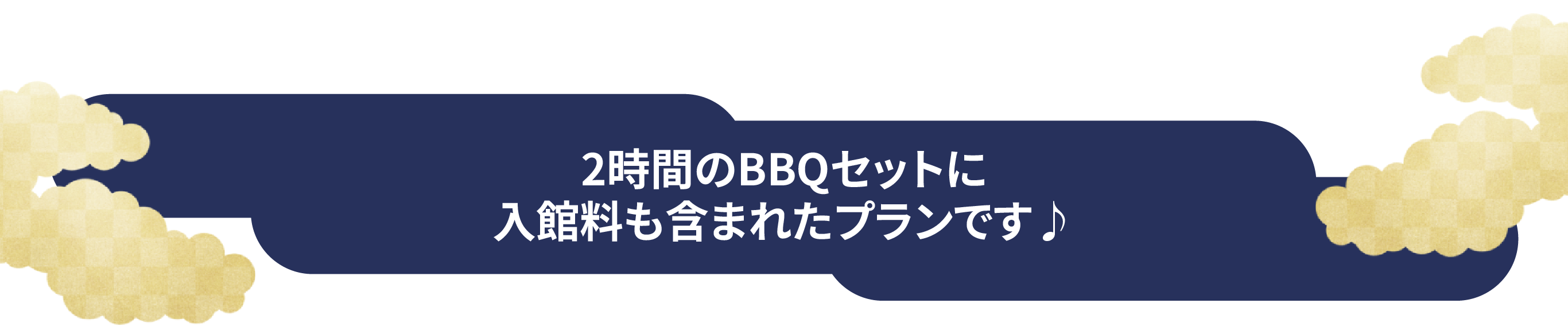 2時間のBBQセットに入館料も含まれたプランです♪