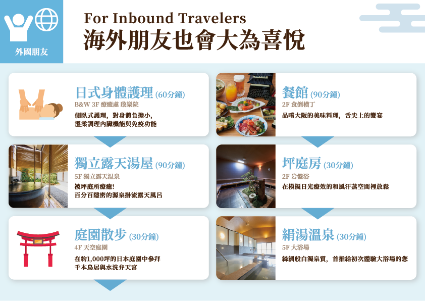 外國朋友 : For Inbound Travelers 海外朋友也會大為喜悅